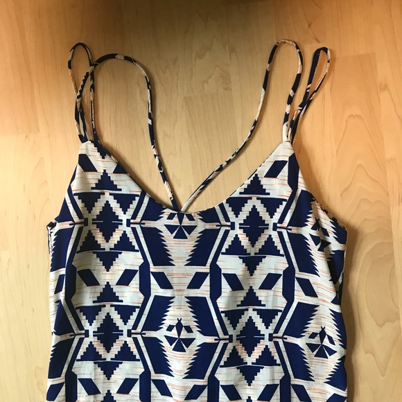 Tobi Blue Aztec Design Maxi Dress- Size S - Picture 2 of 3